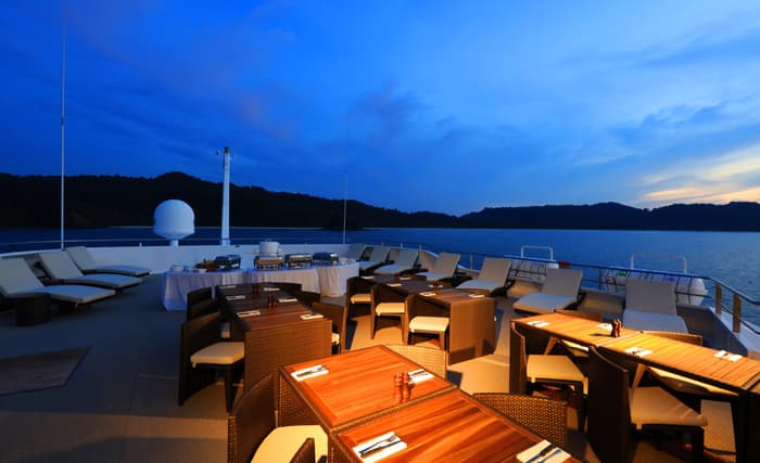 Coral Expeditions Coral Discoverer Sun Deck - Buffet Dinner.JPG
